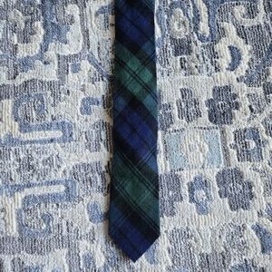 Merona Navy and Forest Green Plaid Tie